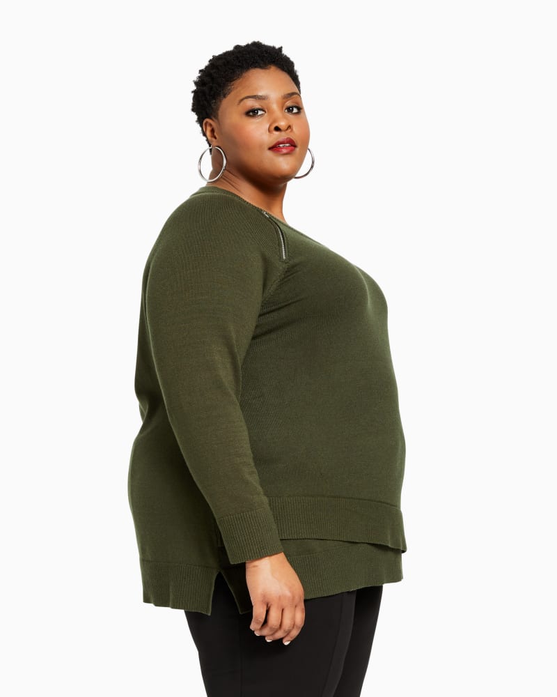 Side of plus size Iclyn Modern Zipper Sweater by Prescott New York | Dia&Co | dia_product_style_image_id:117792